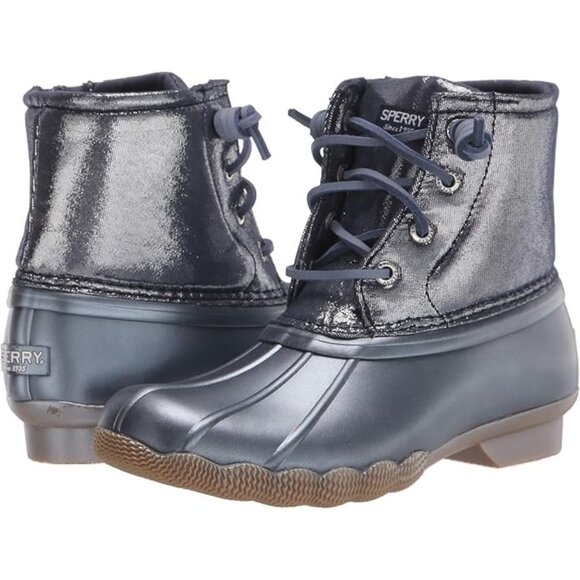 Sperry Toddler Rain Boots Grey Rubber Sole NWOT Girls Size 6 - Picture 1 of 6